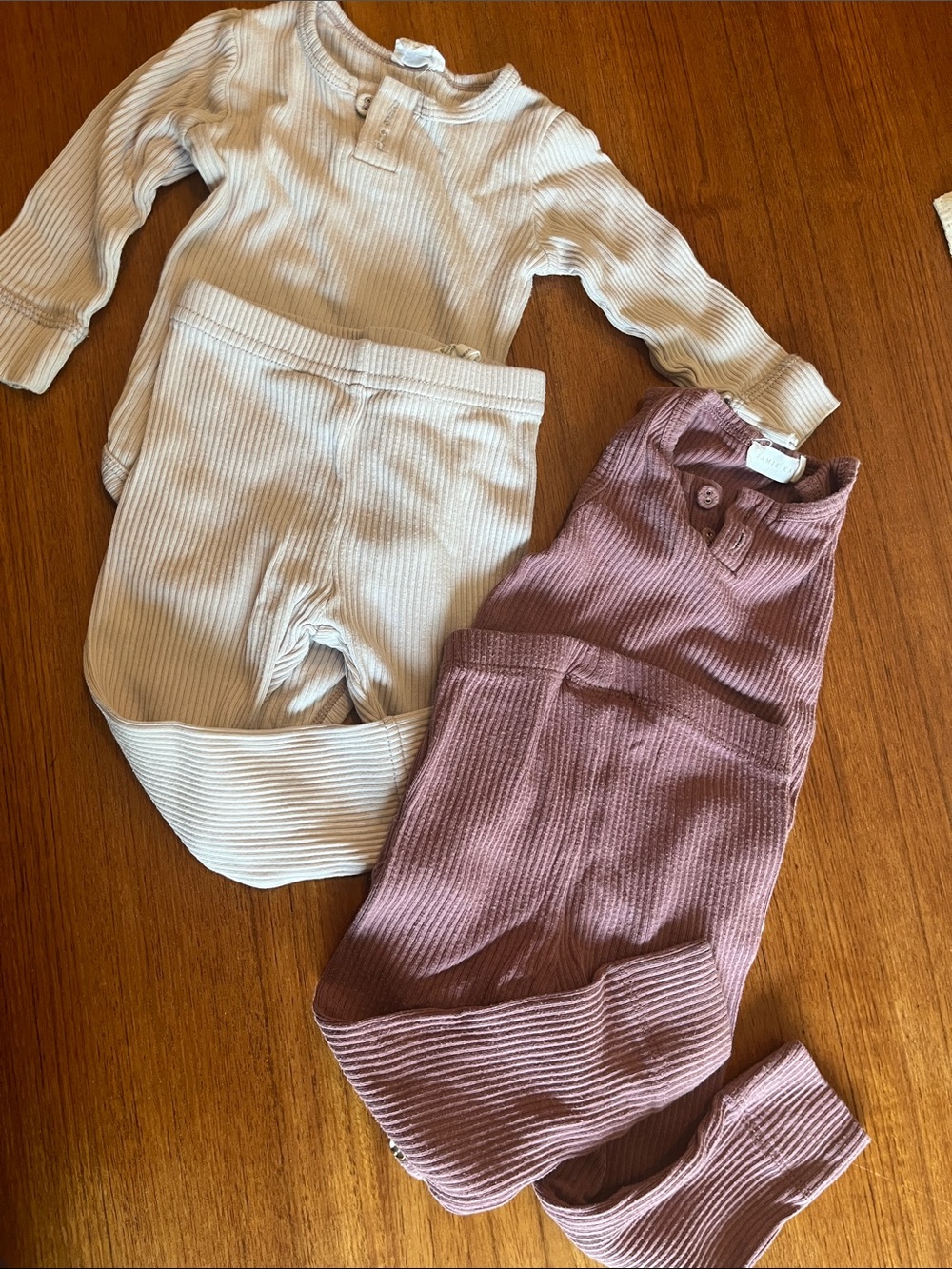 Ribbed Mauve Kids Matching Set (2)